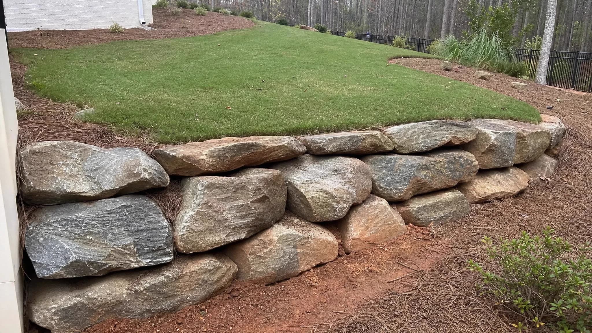 Boulder Retaining Walls in Charlotte, NC project photo