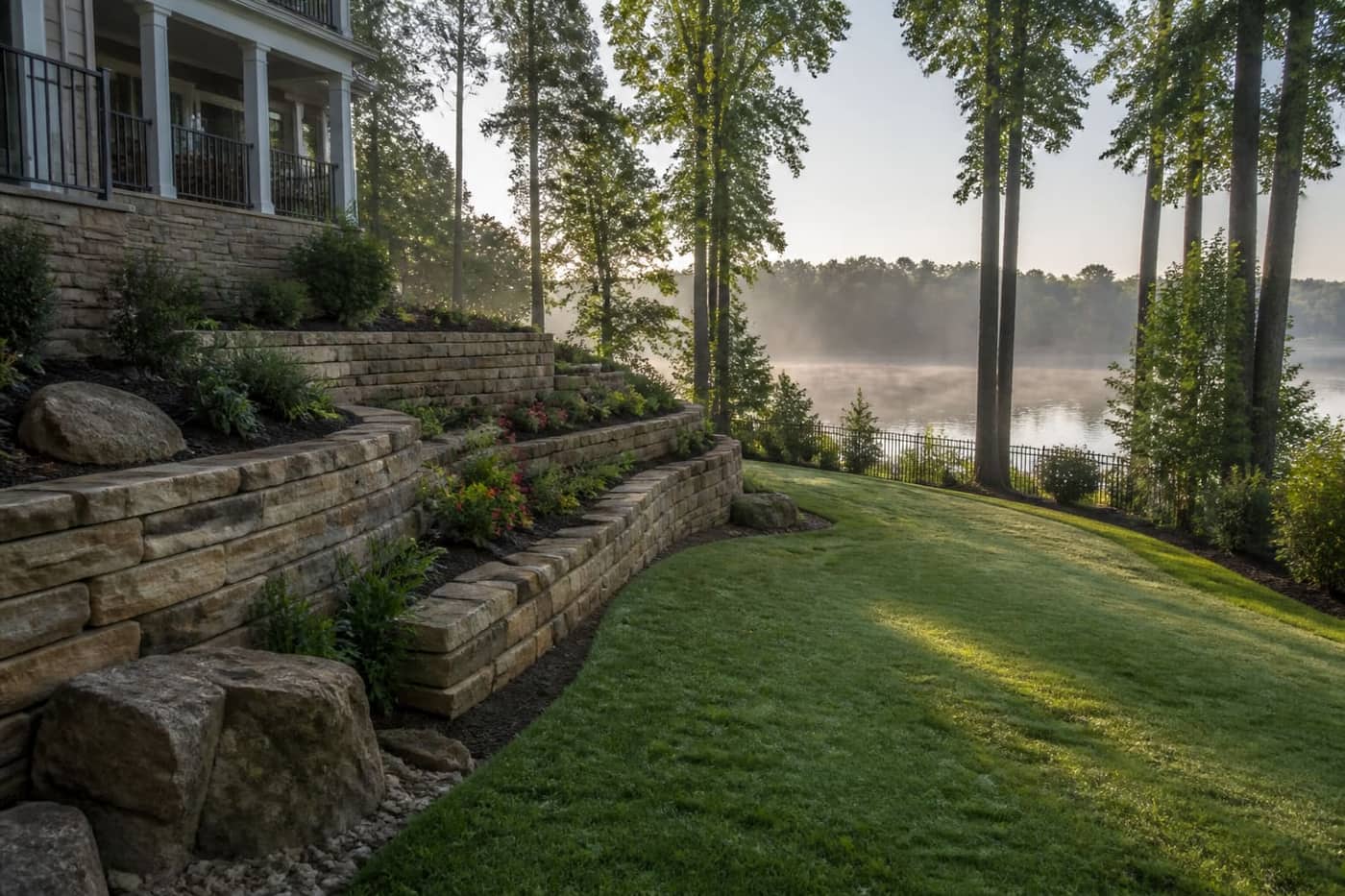 Stone Retaining Walls in Huntersville, NC