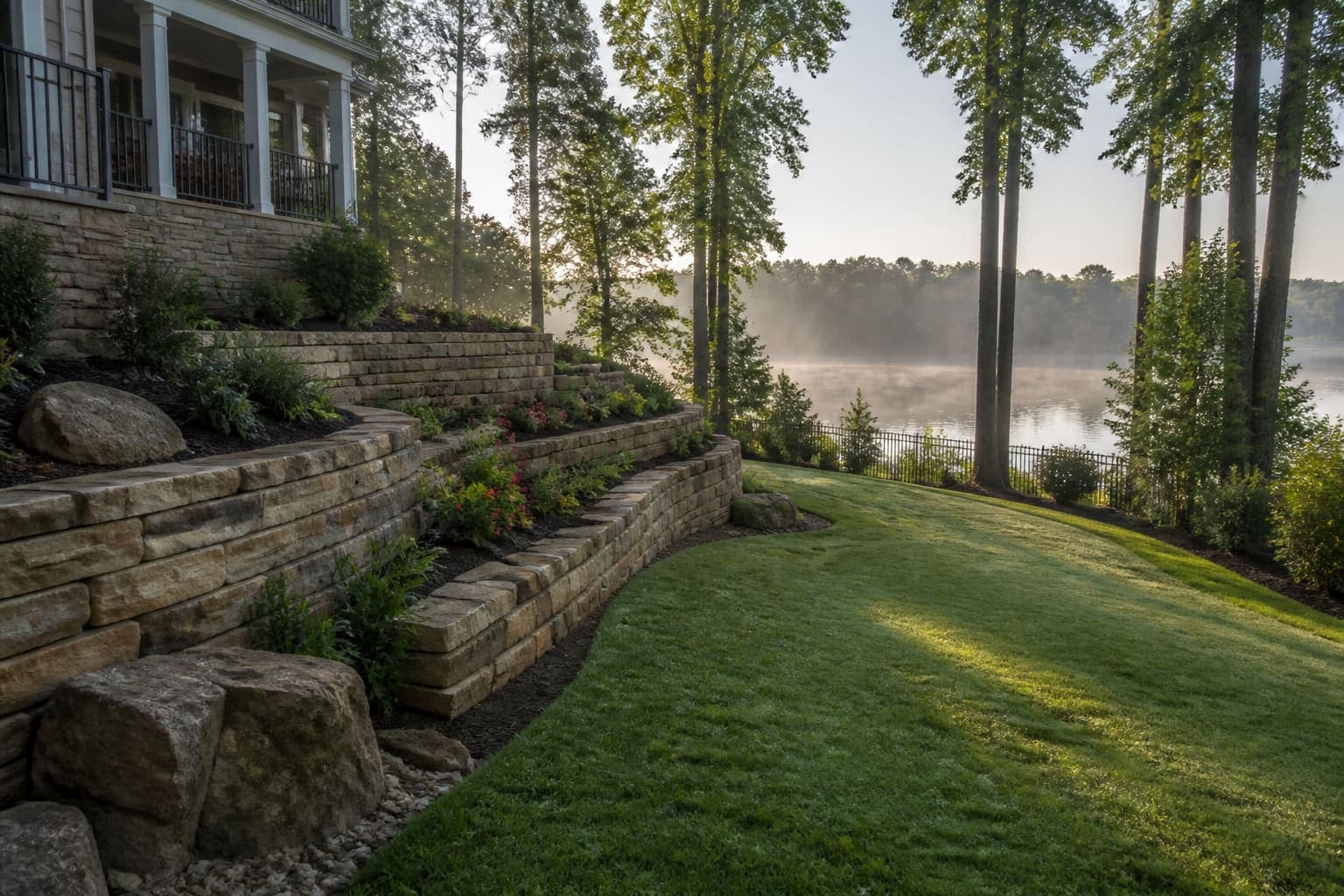 Stone Retaining Walls in Huntersville, NC