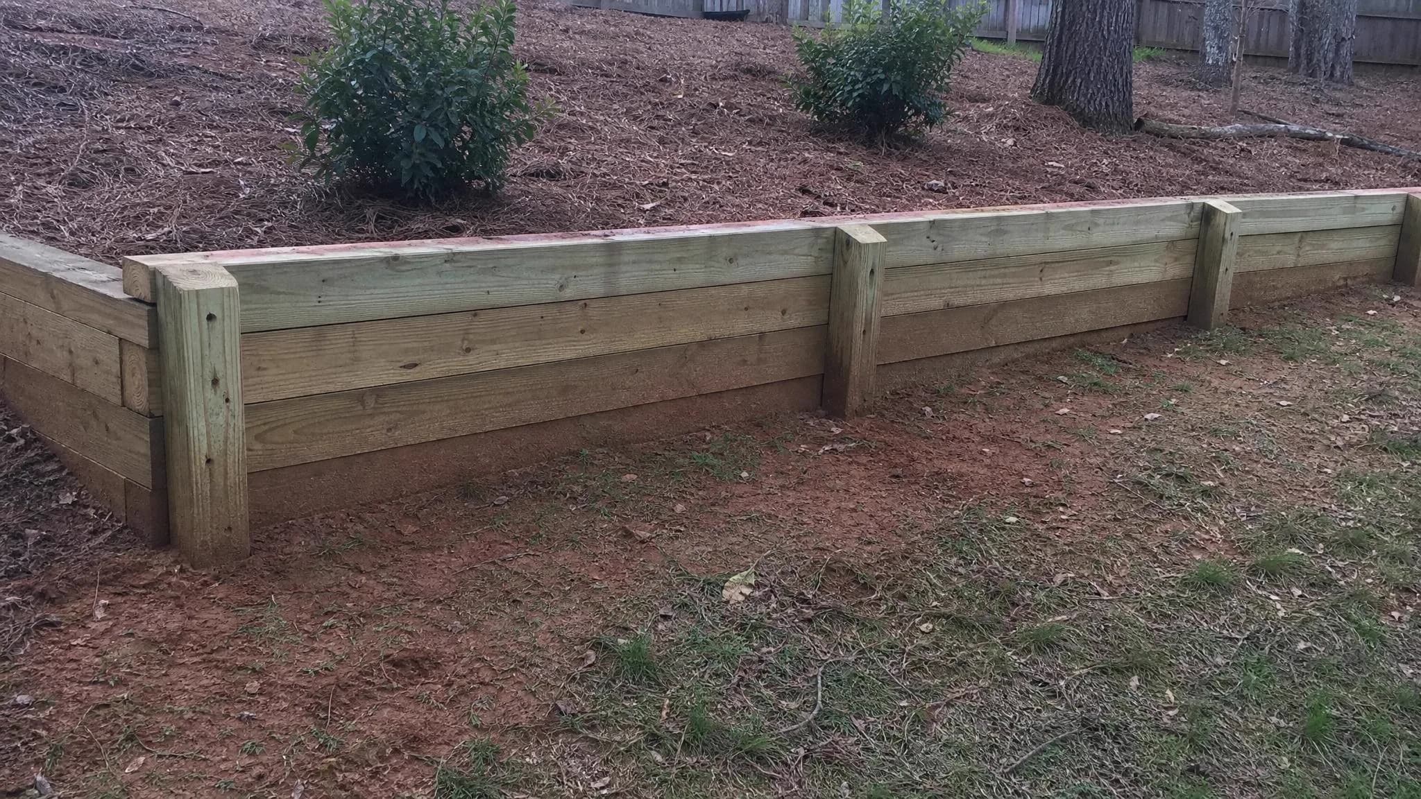 Timber Retaining Walls in Charlotte, NC project photo
